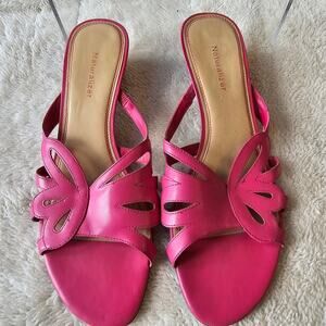 Naturalizer Women's Leather Butterfly‎ Wing Slip On Sandals Size 10N Pink Party